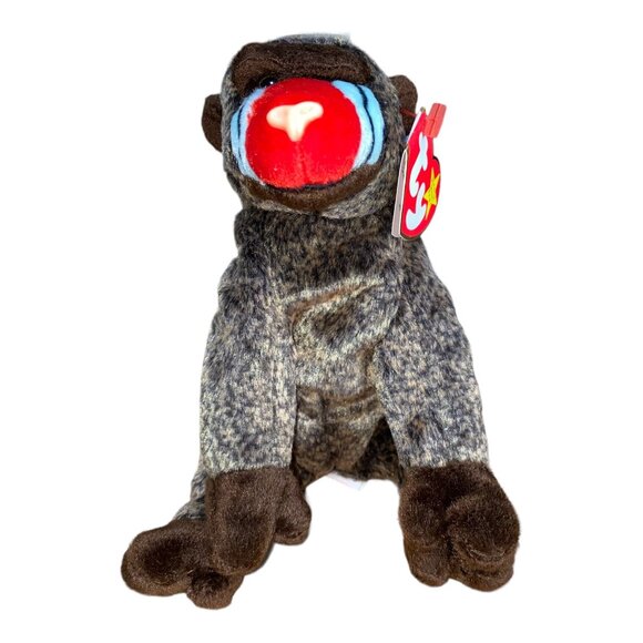 Ty Beanie Babies Cheeks Baboon 1999 Plush Stuffed Animal Hang 5th Gen Tush 7th G - Picture 1 of 9